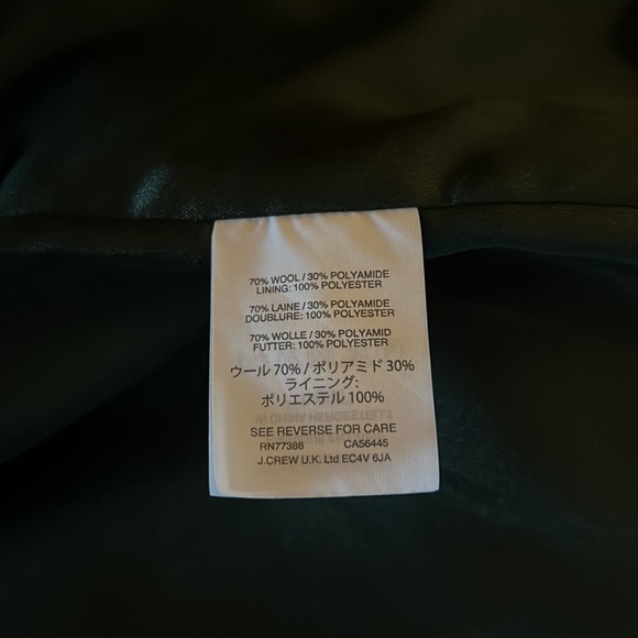 J Crew Sz 00 Kelly Green Stadium Cloth Wool Coat - Picture 9 of 9
